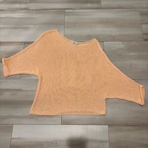 Zara Women’s Off the Shoulder Sweater Italian Yarn Size M Coral Peach